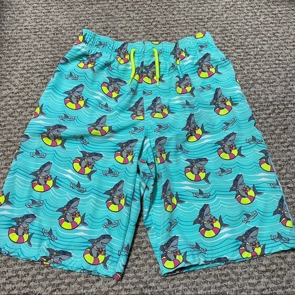 Wonder Nation Kids Swim Trunks Shark in a Floaty Size XXL (18)